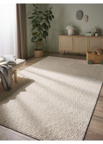 Tapis poil ras Lilibeth Crème 80x150 cm - Tapis poil court design moderne pour salon