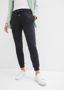 Joggingbroek met boordjes - zwart - maat 56/58 (3XL) - met katoen - bonprix