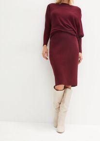 Gebreide rok - rood - maat 56/58 (3XL) - bonprix