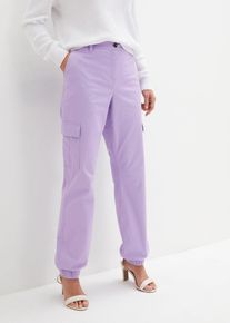 Cargo broek met stretch van katoen - paars - maat 44 - met katoen - bonprix
