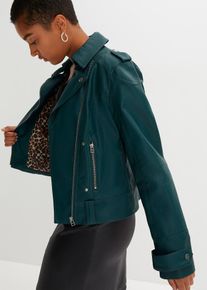 Bikerjack - groen - maat 32 - imitatieleer,viscose - bonprix
