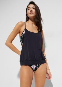 Oversized tankini (2-dlg. set) - zwart - maat 42 - bonprix