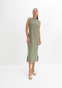 Jersey jurk van katoen met stretch - groen - maat 56/58 (3XL) - met katoen - bonprix