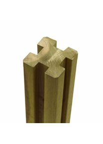 Plus Leimholzpfosten Profilpfosten 4 Nut druckimprägniert 9 x 9 x 298 cm