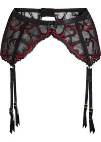 Strapsgürtel mit zarter Spitze, schwarz, Größe 40/42 (M), bonprix