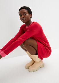 Minikleid aus schwerer Bio-Baumwolle, rot, Größe 56/58 (3XL), mit Baumwolle, bonprix