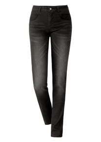 Dames Skinny jeans met rits op achterzakken in antraciet-denim ,maat 19, WITT, 79% Katoen, 19% Polyester, 2% Elastan