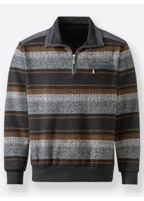 Marco Donati Herren Sweatshirt in antraciet/camel gemêleerd ,maat 44/46, Witt, 65% Polyester, 35% Katoen
