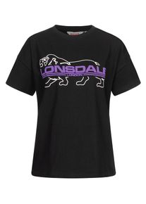 Lonsdale Koszulka oversize dla kobiet ciemnofioletowy / czarny / biały Rozmiar L