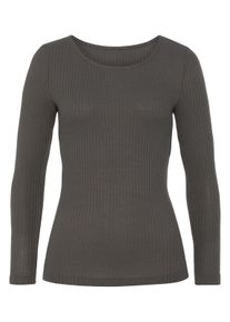 Lascana Dames Shirt met lange mouwen in antraciet ,maat 32/34, Witt, 69% Polyester, 28% Viscose, 3% Elastan