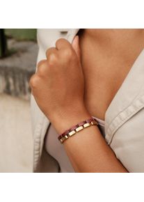 Bracelet Holzkern pour homme et femme Duet (Amarante/Or) en bois naturel, taille ajustable