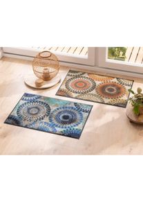 wash+dry by Kleen-Tex unisex Voetmat in beige ,maat 40x60 cm, Witt, 100% Polyamide. Achterzijde: 100% Elastiek