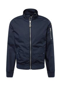 Schott NYC Heren Tussenjas donkerblauw / oranje / zwart XXL