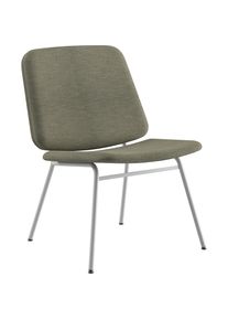 Silla de salón Greta, altura del asiento 400 mm, armazón blanco, tapizado verde claro