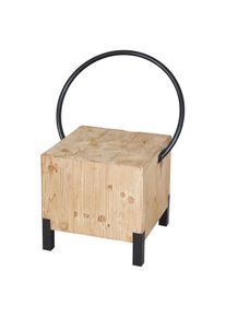 Esszimmerstuhl HWC-L76, Besucherstuhl Hocker, Industrial Metall Massiv-Holz MVG-zertifiziert, natur