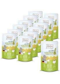 MjAMjAM Chicks & Friends Katzenfutter mit Huhn & Zucchini, 12x125g