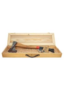 Adler Axe Gift Set (incl. Wooden Box & Sharpening Stone) Rheinland Axe / red/black