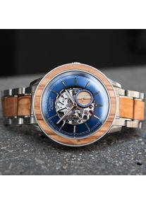 Holzkern; Wood Watch Haiku (Olive/Olive), Men, Natural wood