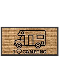 Arisol Spider Fußmatte, 60x40cm, Motiv "I love Camping" Camper