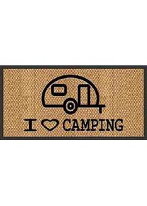 Arisol Spider Fußmatte, 60x40cm, Motiv "I love Camping" Caravan