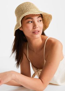 Solhatt med halmlook - beige - storlek Onesize - bonprix