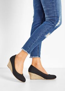 Pumps med kilklack - svart - storlek 39 - bonprix