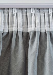 Gardinlängd i jacquard med grafiskt mönster (1-pack) - petrol - storlek 225x135 cm - bonprix