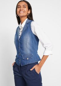 Stretchig jeansväst - blå - storlek 42 - bonprix