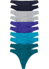 Lot de 10 strings - pétrole - taille 34/36 (XS) avec coton - bonprix
