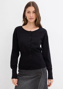 Gilet en fine maille - noir - taille 34/36 (XS) avec coton - bonprix