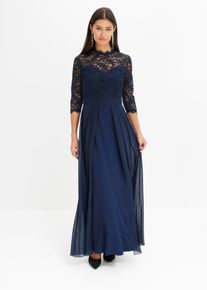 Robe longue à dentelle - bleu - taille 40 - bonprix