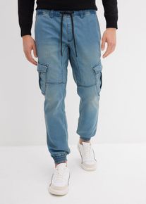 Jean jogger droit avec poches cargo Regular - bleu - taille 48 avec coton - bonprix