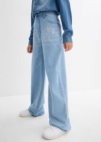 Jean large taille mi-haute - bleu - taille 176 avec coton - bonprix