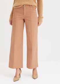 Pantalon twill avec passepoil - marron - taille 50 avec coton - bonprix