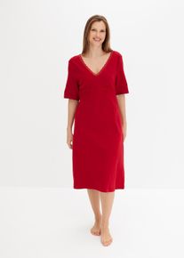 Chemise de nuit à dos en dentelle - rouge - taille 38/40 (S) avec coton - bonprix