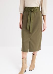 Jupe en jersey avec détails tissés - vert - taille 46/48 (L) - bonprix