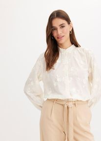 Bluse i 100% bomull, hvit, størrelse 38, bonprix