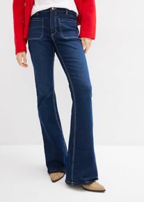 Bootcut-jeans High Waist Stretch Full Length, blå, størrelse 48, bonprix