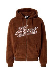 Karl Kani Heren Fleece jas donkerbruin / wit L