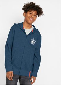 Felpa con zip e cappuccio in puro cotone - Blu - Taglia 164/170 - bonprix