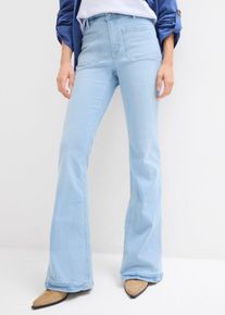 Jeans elasticizzati bootcut vita alta, Blu, Taglia 42, bonprix
