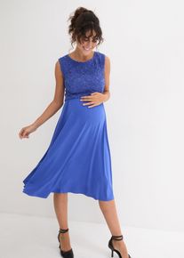 Abito pr&eacute;maman con pizzo in jersey, Blu, Taglia 46/48 (M), bonprix