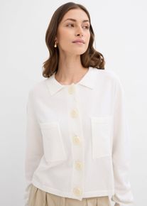 Cardigan corto in filato fine, Bianco, Taglia 46/48 (M), bonprix