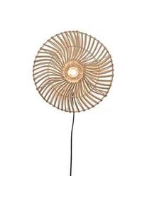 Good & Mojo Wandleuchte , Weiß , Naturmaterialien , Rattan , Holz , rund , 12 cm , einfach zu transportieren , Lampen & Leuchten, Innenbeleuchtung, Spots & Strahler, Wandstrahler