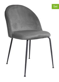 House Nordic 2-delige set: stoelen grijs/zwart - (B)52 x (H)78 x