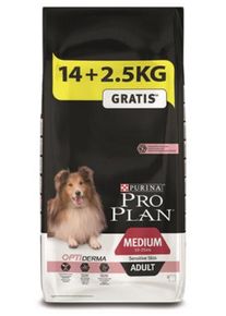 ProPlan MO Dog Opti Derma Adult Medium Sensitive Skin 14kg + 2,5 kg