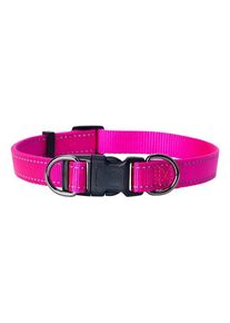 Dogman Nylon Hundehalsband Iris Rosa Mittel 15mmx35-50cm