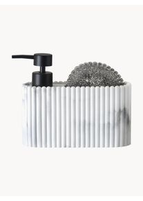 Andrea House Dispensador de detergente com esponja Holy, 2 uni. Branco Material sintético L 17 x Alt 20 cm