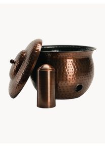 Livlig53 Ręcznie wykonany pojemnik na wąż ogrodowy Aziza Złoty Metal Ø 40 x W 40 cm