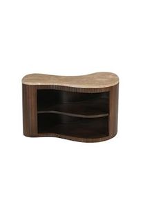 SIT-MÖBEL SIT Möbel Tablero TV | 2 compartimentos abiertos | mango macizo, marrón | An 60 x Pr 40 x Al 75 cm